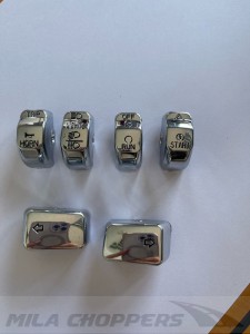 Przyciski przełączniki 6 sztuk Harley Softail Dyna XL chrom