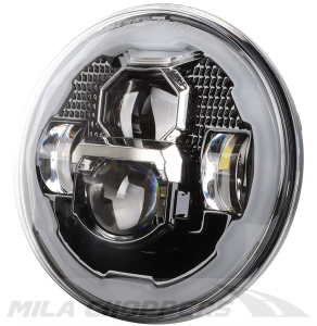 Lampa przednia LED 7" ECE DOT czarna