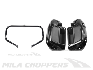 Zestaw 2w1 gmol przedni 09-24 czarny połysk + gołębniki 95-25 Touring Harley
