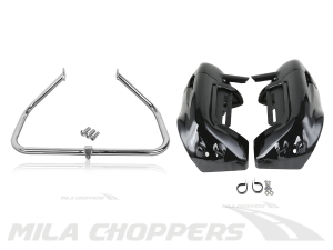 Zestaw 2w1 gmol przedni 09-24 chrom + gołębniki 83-23 Touring Harley